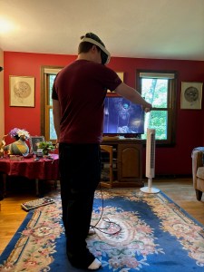 Demonstrating Mea Quest 2 VR system